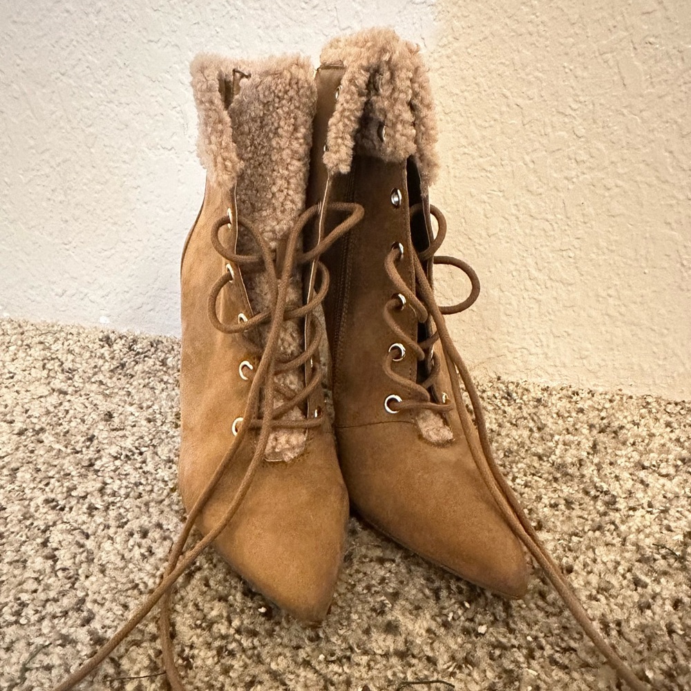 Brown heel boots